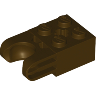 Lego Technic Brick Special 2 x 2 with Ball Socket Wide and Axle Hole, No Arm Holes / Dark Brown