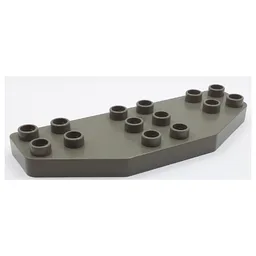 Duplo Plate 8 x 3 without Corners (Airplane Wings) / Dark Gray