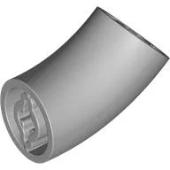 Brick Round 2 x 2 D. Tube with 45° Elbow and Axle Holes (Crossholes) at Each End [LONG] / Light Bluish Gray