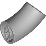 Lego Brick Round 2 x 2 D. Tube with 45° Elbow and Axle Holes (Crossholes) at Each End [LONG] / Light Bluish Gray