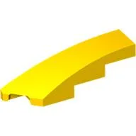 Brick Wedged, Curved 1 x 4 with Stud Notch Left / Yellow