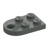 Plate Special 3 x 2 with Rounded End, Hole / Dark Gray