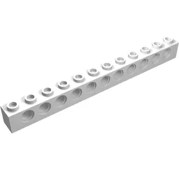 Technic Brick 1 x 12 [11 Pin Holes] / White