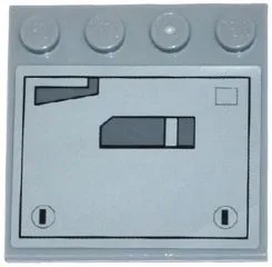 Tile, Modified 4 x 4 with Studs on Edge with SW AT-DP Panels Pattern Model Left Side (Sticker) - Set 75083