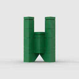 3D Letter W 3x3x5