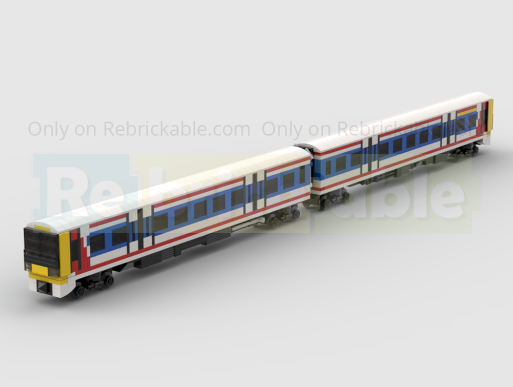 Lego 4-Wide Class 165 Networker Turbo 2-Carriage DMU Train in Network Southeast Livery