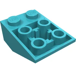 Brick Sloped Inverted 33° 3 x 2, Connections between Studs, Ovoid Bottom Pin / Medium Azure