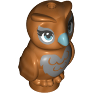 Lego Animal, Bird, Owl Baby Dark Bluish Grey Chest, Medium Blue Eyes, Medium Blue Beak / [No Color/Any Color]