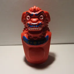 Creature Body Part, Lion / Dog Head and Torso with Jun-Chi Print / Red