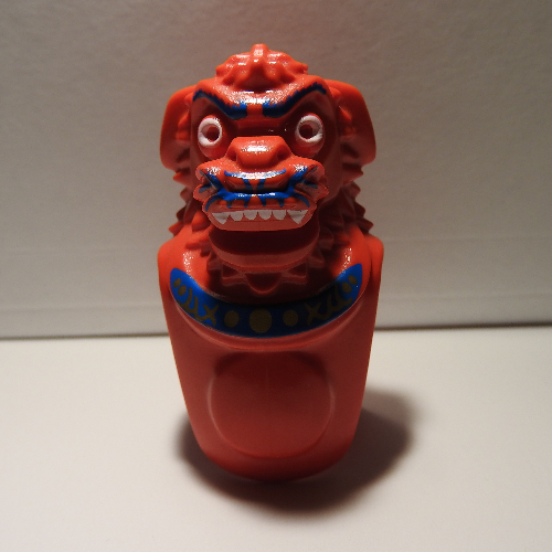 Lego Creature Body Part, Lion / Dog Head and Torso with Jun-Chi Print / Red