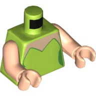 Torso, Strapless Top with Light Nougat Neck Print, Light Nougat Arms and Hands / Lime
