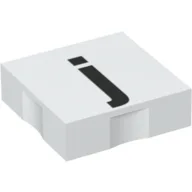 Duplo Tile 2 x 2 with Lowercase 'j' Print