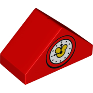 Lego Duplo Brick 4 x 2 Double Slope 45° with Clock and Mickey Mouse Logo Print
