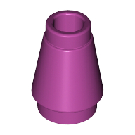 Lego Cone 1 x 1 [Top Groove] / Magenta