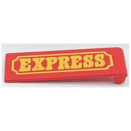 Duplo Door 1 x 4 x 1 with Yellow 'EXPRESS' Print / Red