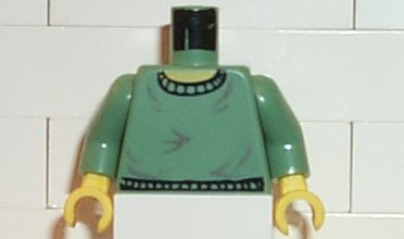 Lego Torso Harry Potter Crew Neck Sweater Pattern / Sand Green Arms / Yellow Hands