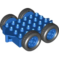 Duplo Trailer Flatbed 4 x 6 with Hitch Ends and 4 Wheels (Lofty) / Blue