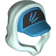 Lego Hood over Cap Dark Azure, Black Front with Claw-like Scratches Print / Light Aqua
