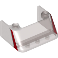Lego Windscreen 3 x 4 x 1 1/3 with 2 Studs on Top with Red Stripes print