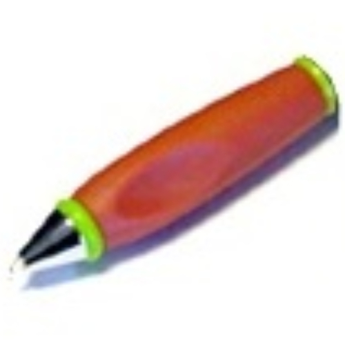 Lego Pen Body, with Chrome Tip, Lime Ends / Rust
