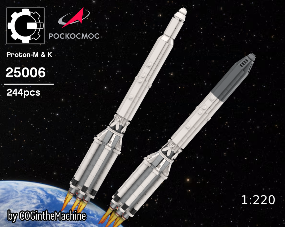Lego Proton-M Soviet heavy rocket - 1:220 scale model