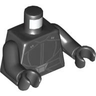 Lego Torso Tunic, Silver Belt print, Black Arms and Hands / Black