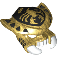 Lego Mask Scorpion with White Fangs and Pincers, Black Spikes and Scorpion Emblem Print / Pearl Gold