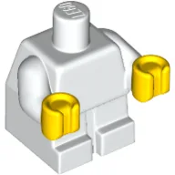 Baby / Toddler Body with Fixed Arms and Yellow Hands / White