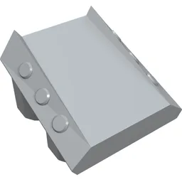 Brick Sloped 2 x 2 No Studs, with 3 Side Pistons Raised Edges / Light Bluish Gray