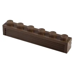 Modulex Brick 1 x 6 with Horizontal Grooves / Modulex White