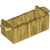 Lego Treasure Chest Bottom with Rear Slots, No Groove / Pearl Gold