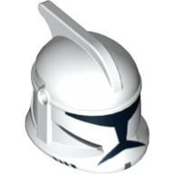 Lego Helmet Clone Trooper Phase 1, with Side Holes, Standard Print / White