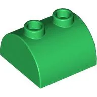 Brick Curved 2 x 2, Two Top Studs / Green