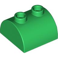 Lego Brick Curved 2 x 2, Two Top Studs / Green