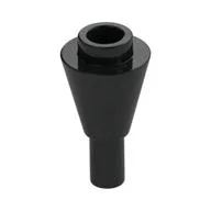 Cone 1 x 1 Inverted with Bar at Bottom (Ice Cream Cone) / Black