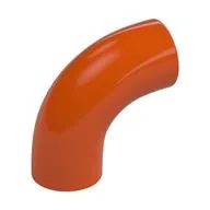 Brick Round 1 x 1 diameter Tube with 90 Degree Elbow (2 x 2 x 1) and Axle Holes (Crossholes) at each end / Reddish Orange