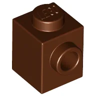 Brick Special 1 x 1 with Stud on 1 Side / Reddish Brown
