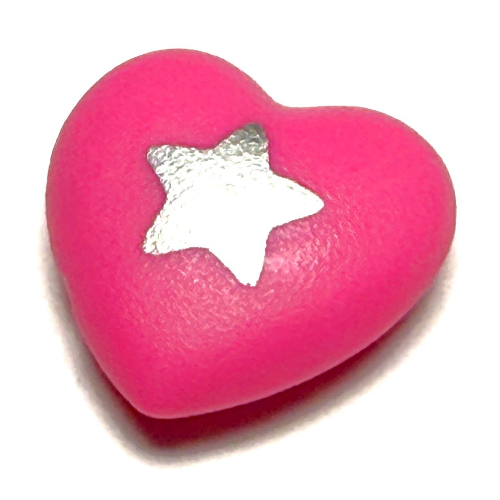 Lego Clikits Icon, Heart 2 x 2 Small with Pin [Frosted] Silver Star Center Print