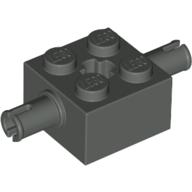 Lego Brick Special 2 x 2 with 2 Pins and Axle Hole / Dark Gray