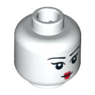 Lego Minifig Head Kimono Girl, Thin Eyebrows, Red Small Lips, White Pupils Print