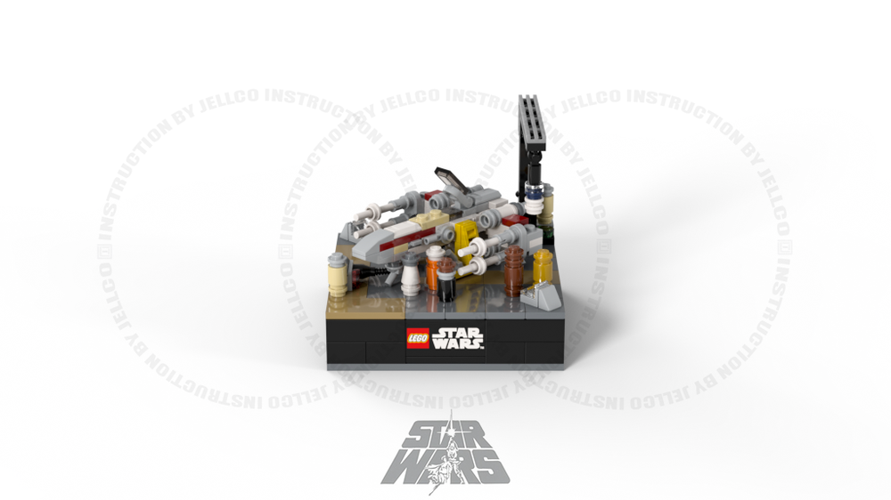 Lego Micro Diorama : Yavin IV Rebel Hangar Desktop Version