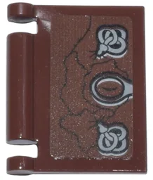 Minifigure, Utensil Book Cover with Black Stitching, Light Bluish Gray Snakes and Oval Clasp Pattern (Sticker) - Set 21341