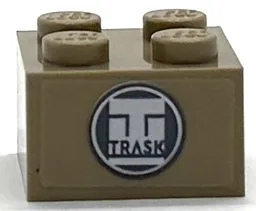 Brick 2 x 2 with 'TRASK' Logo Pattern (Sticker) - Set 76294