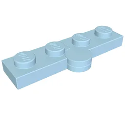 Hinge Plate 1 x 4 Swivel Top / Base - Solid Clip [Complete Assembly] / Bright Light Blue