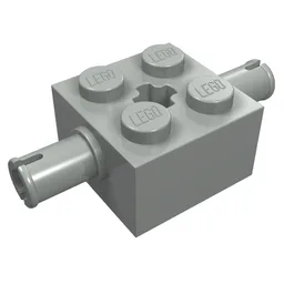 Brick Special 2 x 2 with 2 Pins and Axle Hole / Light Gray