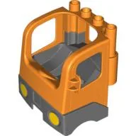 Duplo Truck Semi-Tractor Cab with Dark Bluish Gray Base / Orange