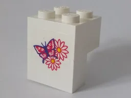 Stickered Assembly 2 x 2 x 2 with Butterfly and Two Flowers Pattern (Sticker) - Set 6410