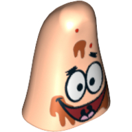 Lego Minifig Head Special, Starfish with Open Mouth and Ice Cream Splotches Print (Patrick)