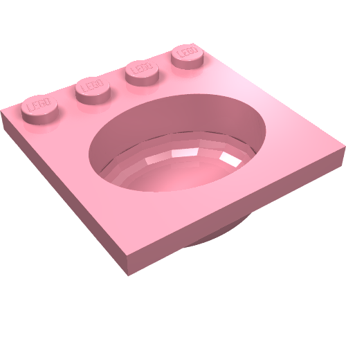 Lego Sink 4 x 4 with Elliptical Basin / Pink