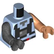 Torso, Odd Arms and Hands, Pixelated Black Backpack (Galidor) Print, Left Nougat Arm and Hand, Right Pearl Titanium Arm and Hand / Bright Light Blue